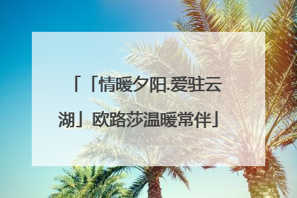 「情暖夕阳.爱驻云湖」欧路莎温暖常伴