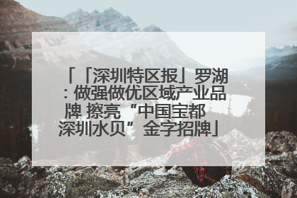 「深圳特区报」罗湖：做强做优区域产业品牌 擦亮“中国宝都 深圳水贝”金字招牌