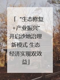 “生态修复+产业振兴”开启沙地治理新模式 生态经济实现双效益