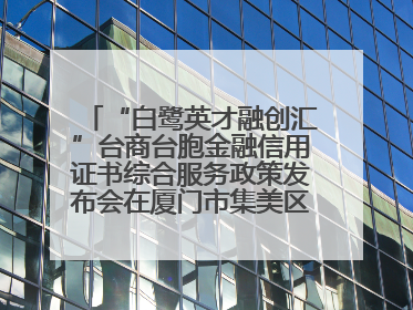 “白鹭英才融创汇”台商台胞金融信用证书综合服务政策发布会在厦门市集美区成功举办