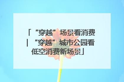 “穿越”场景看消费｜“穿越”城市公园看低空消费新场景