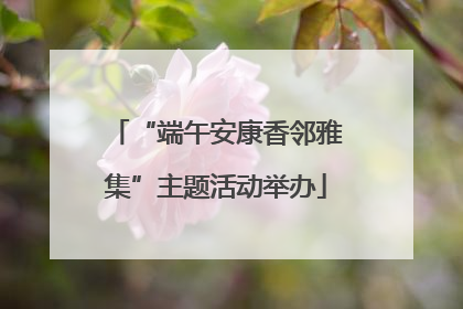 “端午安康香邻雅集”主题活动举办
