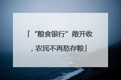 “粮食银行”敞开收，农民不再愁存粮
