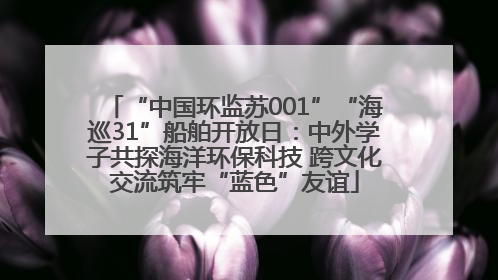 “中国环监苏001”“海巡31”船舶开放日：中外学子共探海洋环保科技 跨文化交流筑牢“蓝色”友谊