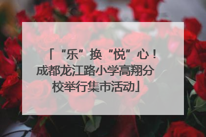 “乐”换“悦”心！成都龙江路小学高翔分校举行集市活动