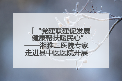 “党建联建促发展 健康帮扶暖民心”——湘雅二医院专家走进县中医医院开展健康帮扶活动