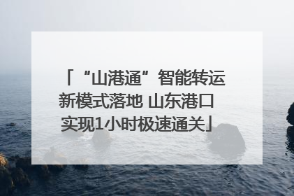 “山港通”智能转运新模式落地 山东港口实现1小时极速通关