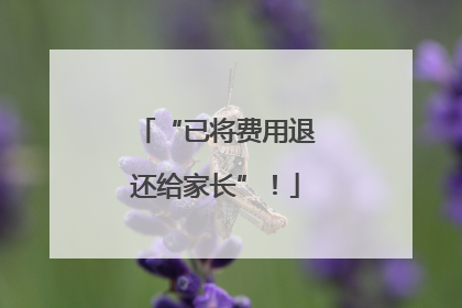 “已将费用退还给家长”！