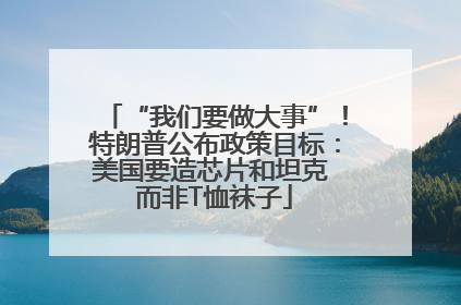 “我们要做大事”！特朗普公布政策目标：美国要造芯片和坦克 而非T恤袜子