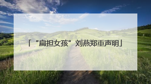 “扁担女孩”刘燕郑重声明