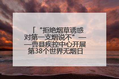 “拒绝烟草诱惑 对第一支烟说不”——曹县疾控中心开展第38个世界无烟日科普宣传活动