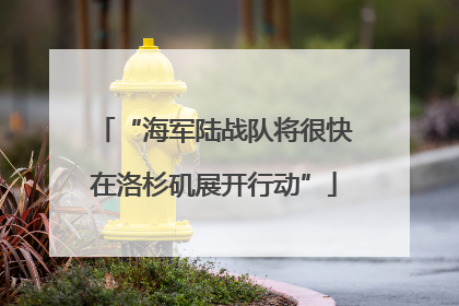 “海军陆战队将很快在洛杉矶展开行动”