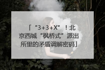 “3+3+X”！北京西城“枫桥式”派出所里的矛盾调解密码