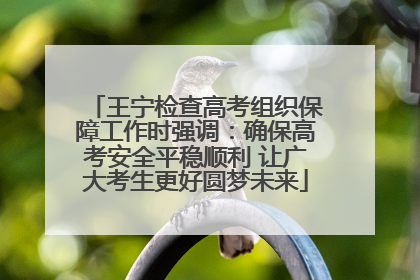 王宁检查高考组织保障工作时强调：确保高考安全平稳顺利 让广大考生更好圆梦未来