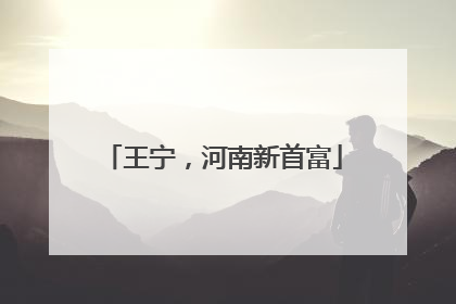 王宁，河南新首富