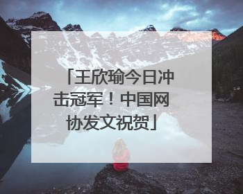王欣瑜今日冲击冠军！中国网协发文祝贺