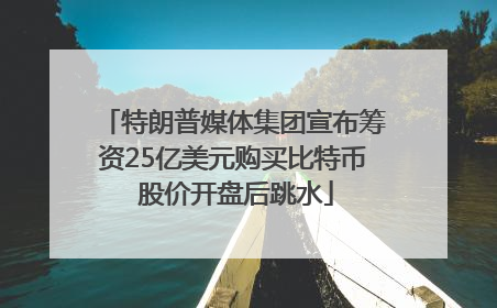 特朗普媒体集团宣布筹资25亿美元购买比特币 股价开盘后跳水
