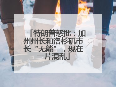 特朗普怒批：加州州长和洛杉矶市长“无能”，现在一片混乱