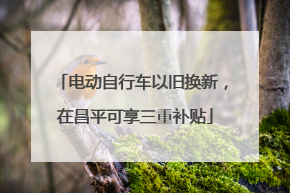 电动自行车以旧换新，在昌平可享三重补贴