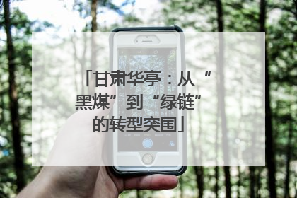 甘肃华亭：从“黑煤”到“绿链”的转型突围