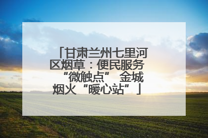 甘肃兰州七里河区烟草：便民服务“微触点” 金城烟火“暖心站”