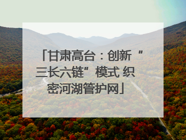 甘肃高台：创新“三长六链”模式 织密河湖管护网
