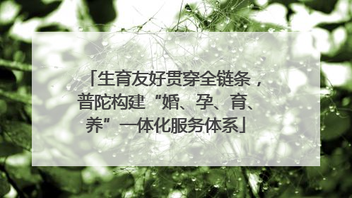 生育友好贯穿全链条，普陀构建“婚、孕、育、养”一体化服务体系