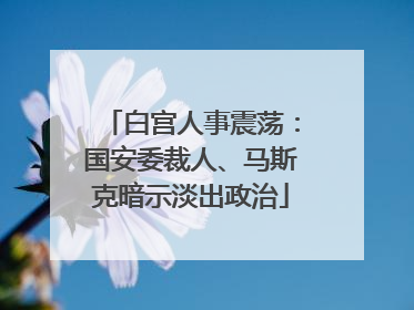 白宫人事震荡：国安委裁人、马斯克暗示淡出政治