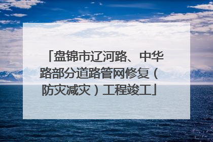 盘锦市辽河路、中华路部分道路管网修复（防灾减灾）工程竣工