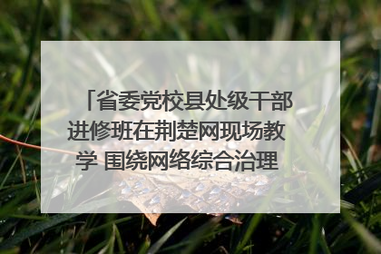省委党校县处级干部进修班在荆楚网现场教学 围绕网络综合治理工作展开交流