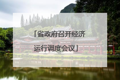 省政府召开经济运行调度会议