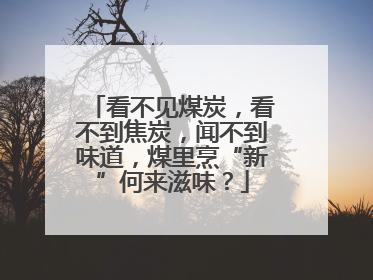 看不见煤炭，看不到焦炭，闻不到味道，煤里烹“新”何来滋味？