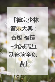 禅宗少林音乐大典：香包 福粽+沉浸式互动巡演全免费