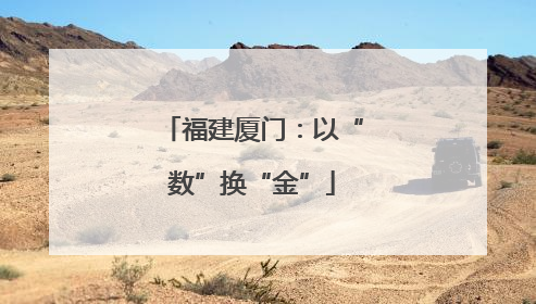 福建厦门：以“数”换“金”