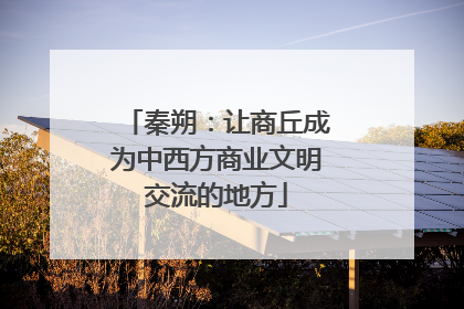 秦朔：让商丘成为中西方商业文明交流的地方