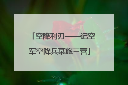 空降利刃——记空军空降兵某旅三营