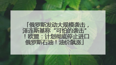 俄罗斯发动大规模袭击，泽连斯基称“可怕的袭击”！欧盟：计划彻底停止进口俄罗斯石油！油价飙涨