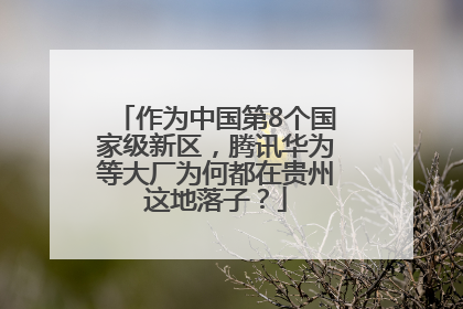 作为中国第8个国家级新区，腾讯华为等大厂为何都在贵州这地落子？