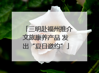 三明赴福州推介文旅康养产品 发出“夏日邀约”