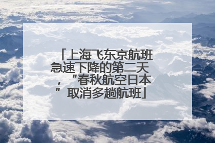 上海飞东京航班急速下降的第二天，“春秋航空日本”取消多趟航班