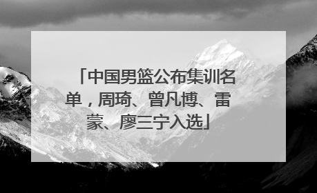 中国男篮公布集训名单，周琦、曾凡博、雷蒙、廖三宁入选
