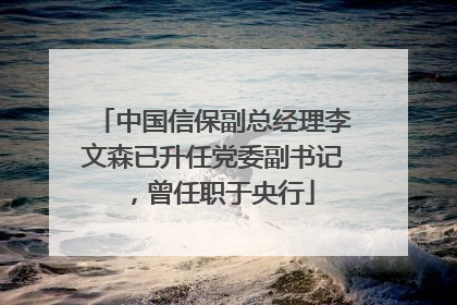 中国信保副总经理李文森已升任党委副书记，曾任职于央行