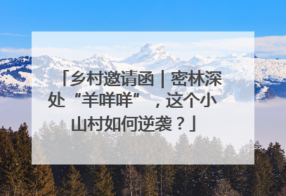 乡村邀请函｜密林深处“羊咩咩”，这个小山村如何逆袭？