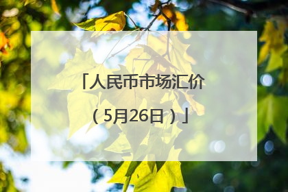 人民币市场汇价（5月26日）