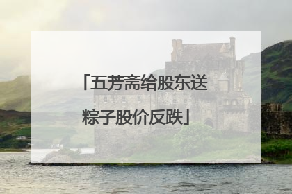 五芳斋给股东送粽子股价反跌