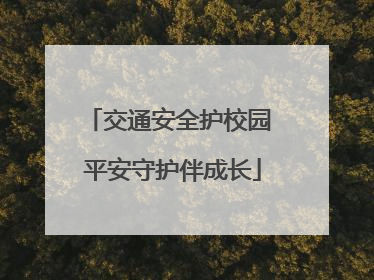 交通安全护校园 平安守护伴成长