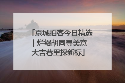 京城拍客今日精选｜烂缦胡同寻美意 大吉巷里探新标