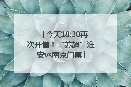 今天18:30再次开售！“苏超”淮安vs南京门票