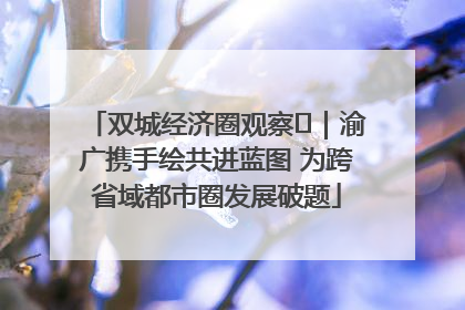 双城经济圈观察㊺｜渝广携手绘共进蓝图 为跨省域都市圈发展破题