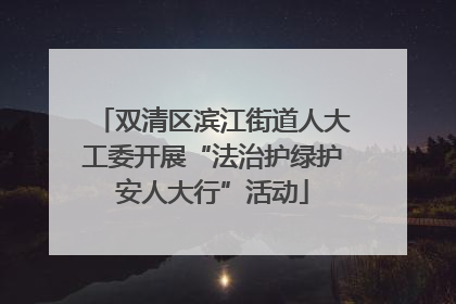 双清区滨江街道人大工委开展“法治护绿护安人大行”活动